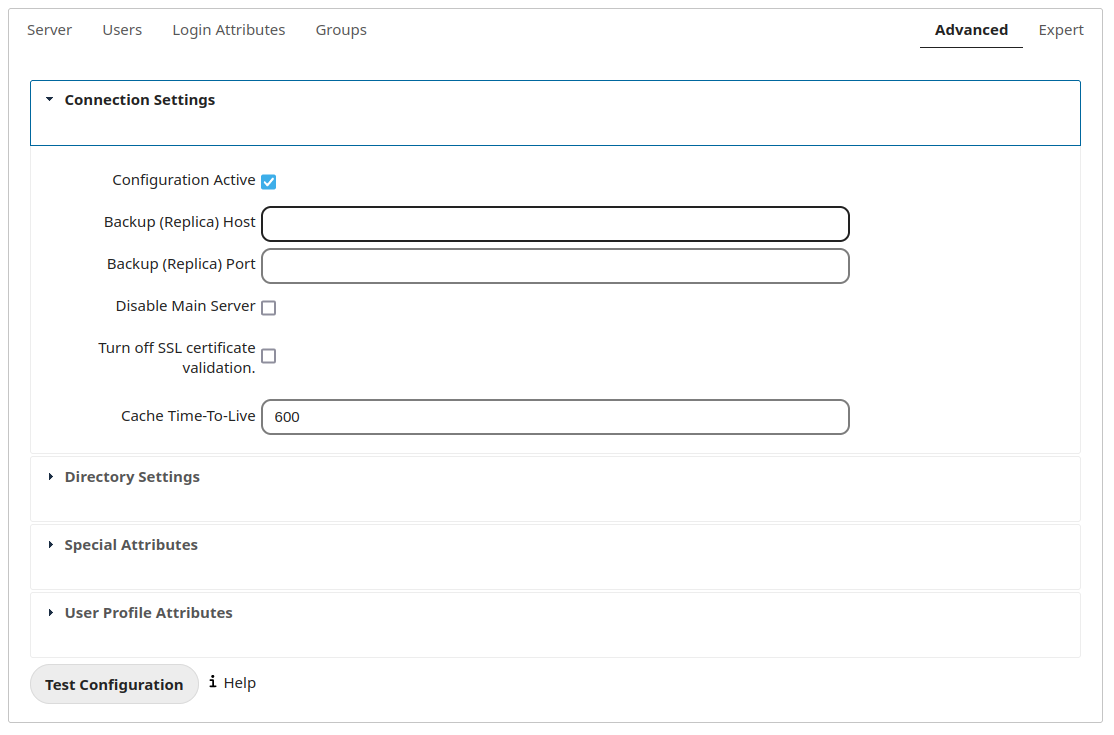 Advanced settings